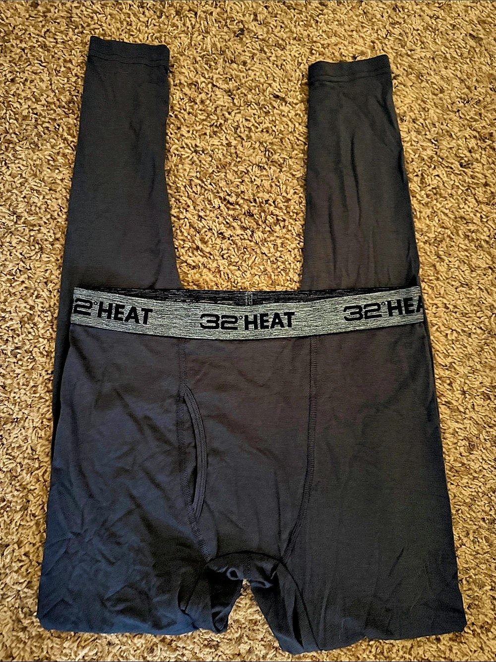 32 Degrees 32 HEAT Long Underwear Black Size Small